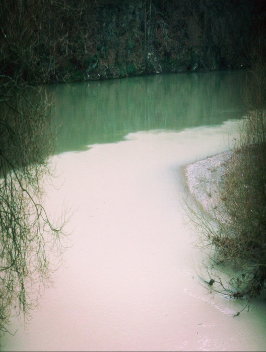 Water pollution cause by a massive clay intake